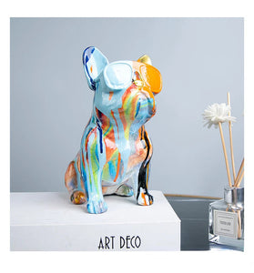 Spectrum Splash Hydro Dip Art French Bulldog Statue-Home Decor-Dog Dad Gifts, Dog Mom Gifts, French Bulldog, Home Decor, Statue-LS-11