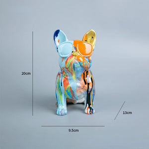 Spectrum Splash Hydro Dip Art French Bulldog Statue-Home Decor-Dog Dad Gifts, Dog Mom Gifts, French Bulldog, Home Decor, Statue-LS-6