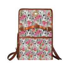 Load image into Gallery viewer, Spots and Blooms Dalmatian Floral Symphony Satchel Bag Purse-Accessories-Accessories, Bags, Dalmatian, Purse-Black1-ONE SIZE-5