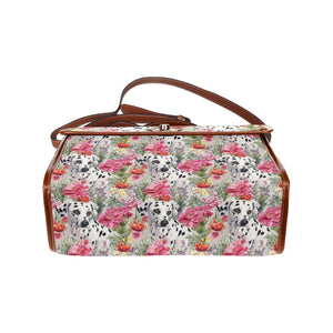 Spots and Blooms Dalmatian Floral Symphony Satchel Bag Purse-Accessories-Accessories, Bags, Dalmatian, Purse-One Size-5