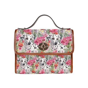 Spots And Blooms Dalmatian Floral Symphony Satchel Bag Purse One Size 360x