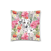 Load image into Gallery viewer, Spots and Blooms Dalmatian Floral Symphony Throw Pillow Cover-Cushion Cover-Dalmatian, Home Decor, Pillows-White1-ONESIZE-1