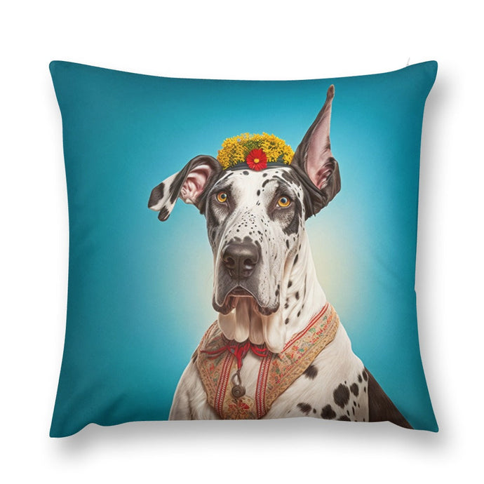 Spotty Elegance Great Dane Plush Pillow Case-Cushion Cover-Dog Dad Gifts, Dog Mom Gifts, Great Dane, Home Decor, Pillows-12 
