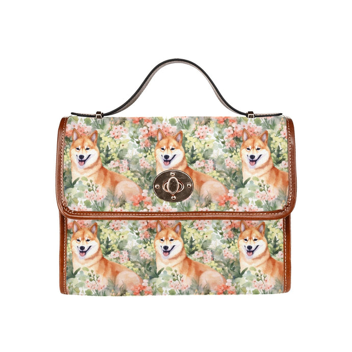 Shiba Inu Love Canvas Tote Handbags