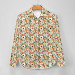 Spring Blossom Shiba Inus Women's Shirt - 2 Designs-Apparel-Apparel, Shiba Inu, Shirt-8