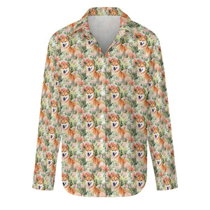 Spring Blossom Shiba Inus Women's Shirt - 2 Designs-Apparel-Apparel, Shiba Inu, Shirt-S-White2-6