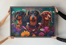Load image into Gallery viewer, Spring Serenade Dachshunds Delight Wall Art Poster-Art-Dachshund, Dog Art, Home Decor, Poster-Light Canvas-Tiny - 8x10&quot;-1