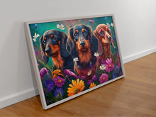 Load image into Gallery viewer, Spring Serenade Dachshunds Delight Wall Art Poster-Art-Dachshund, Dog Art, Home Decor, Poster-2