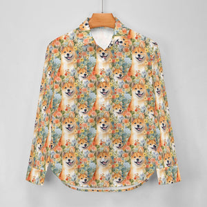 Spring Summer Bloom Shiba Inu Mom and Baby Women's Shirt - 2 Designs-Apparel-Apparel, Shiba Inu, Shirt-8