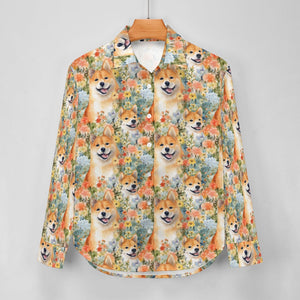 Spring Summer Bloom Shiba Inu Mom and Baby Women's Shirt - 2 Designs-Apparel-Apparel, Shiba Inu, Shirt-4