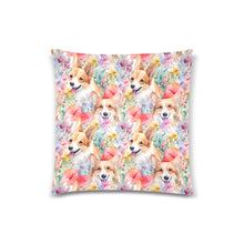 Load image into Gallery viewer, Springtime Frolic with Corgis Throw Pillow Cover-Cushion Cover-Corgi, Home Decor, Pillows-One Size-2