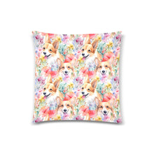 Load image into Gallery viewer, Springtime Frolic with Corgis Throw Pillow Cover-Cushion Cover-Corgi, Home Decor, Pillows-One Size-1
