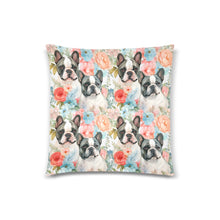 Load image into Gallery viewer, Springtime Pied French Bulldogs Throw Pillow Covers-Cushion Cover-French Bulldog, Home Decor, Pillows-4