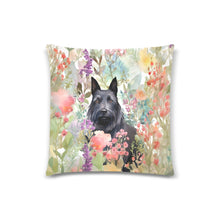 Load image into Gallery viewer, Springtime Serenade Scottie Floral Symphony Throw Pillow Cover-Cushion Cover-Home Decor, Pillows, Scottish Terrier-White-ONESIZE-2