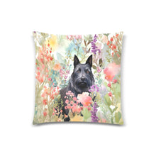 Load image into Gallery viewer, Springtime Serenade Scottie Floral Symphony Throw Pillow Cover-Cushion Cover-Home Decor, Pillows, Scottish Terrier-White-ONESIZE-1