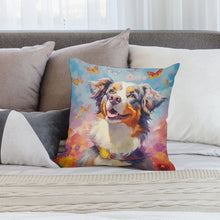 Load image into Gallery viewer, Springtime Splendor Australian Shepherd Plush Pillow Case-Cushion Cover-Australian Shepherd, Dog Dad Gifts, Dog Mom Gifts, Home Decor, Pillows-2