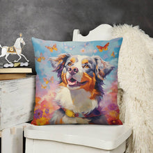 Load image into Gallery viewer, Springtime Splendor Australian Shepherd Plush Pillow Case-Cushion Cover-Australian Shepherd, Dog Dad Gifts, Dog Mom Gifts, Home Decor, Pillows-3