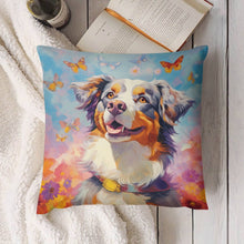Load image into Gallery viewer, Springtime Splendor Australian Shepherd Plush Pillow Case-Cushion Cover-Australian Shepherd, Dog Dad Gifts, Dog Mom Gifts, Home Decor, Pillows-4