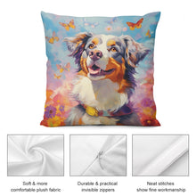 Load image into Gallery viewer, Springtime Splendor Australian Shepherd Plush Pillow Case-Cushion Cover-Australian Shepherd, Dog Dad Gifts, Dog Mom Gifts, Home Decor, Pillows-5