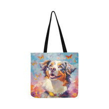 Load image into Gallery viewer, Springtime Splendor Australian Shepherd Shopping Tote Bag-Accessories-Accessories, Australian Shepherd, Bags, Dog Dad Gifts, Dog Mom Gifts-White-ONESIZE-2