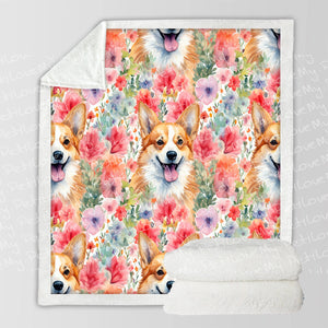Springtime Summer Corgis Soft Warm Fleece Blanket-Blanket-Blankets, Corgi, Home Decor-10