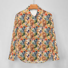 Load image into Gallery viewer, Springtime Summer Golden Retriever Love Women&#39;s Shirt - 3 Designs-Apparel-Apparel, Golden Retriever, Shirt-3