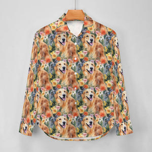 Springtime Summer Golden Retriever Love Women's Shirt - 3 Designs-Apparel-Apparel, Golden Retriever, Shirt-3