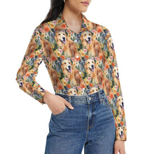 Load image into Gallery viewer, Springtime Summer Golden Retriever Love Women&#39;s Shirt - 3 Designs-Apparel-Apparel, Golden Retriever, Shirt-2