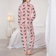 Load image into Gallery viewer, Staffordshire Terrier Pajamas for Women - XL Available - Blue Grey Staffordshire Bull Terriers-Pajamas-Apparel,Dog Mom Gifts,Pajamas-7