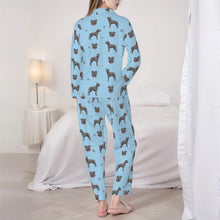 Load image into Gallery viewer, Staffordshire Terrier Pajamas for Women - XL Available - Blue Grey Staffordshire Bull Terriers-Pajamas-Apparel,Dog Mom Gifts,Pajamas-8
