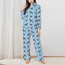 Load image into Gallery viewer, Staffordshire Terrier Pajamas for Women - XL Available - Blue Grey Staffordshire Bull Terriers-Pajamas-Apparel,Dog Mom Gifts,Pajamas-Blue-XS-3