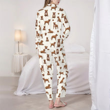 Load image into Gallery viewer, Staffordshire Terrier Pajamas for Women - XL Available - I Love Red Staffies-Pajamas-Apparel,Dog Mom Gifts,Pajamas-4