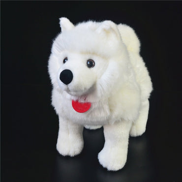 Standing Large Realistic American Eskimo Dog Stuffed Animal Plush Toy
