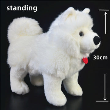 Standing American Eskimo Dog Stuffed Animal Plush Toy-Stuffed Animals-American Eskimo Dog, Home Decor, Stuffed Animal-1