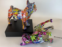 Load image into Gallery viewer, Image of two cutest multicolor resin french bulldog statues