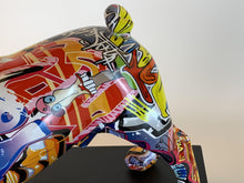 Load image into Gallery viewer, Close image of a multicolor frenchie statue
