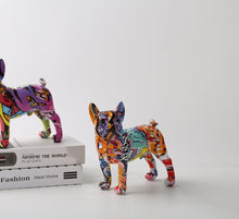 Load image into Gallery viewer, Image of two cutest multicolor french bulldog resin statues