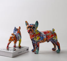 Load image into Gallery viewer, Image of two cutest multicolor french bulldog statues in small and large size