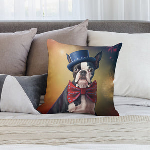 Star Spangled Boston Terrier Plush Pillow Case-Boston Terrier, Dog Dad Gifts, Dog Mom Gifts, Home Decor, Pillows-3