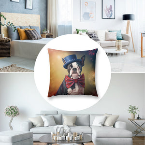 Star Spangled Boston Terrier Plush Pillow Case-Boston Terrier, Dog Dad Gifts, Dog Mom Gifts, Home Decor, Pillows-6