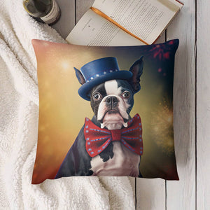 Star Spangled Boston Terrier Plush Pillow Case-Boston Terrier, Dog Dad Gifts, Dog Mom Gifts, Home Decor, Pillows-7