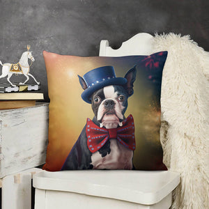 Star Spangled Boston Terrier Plush Pillow Case-Boston Terrier, Dog Dad Gifts, Dog Mom Gifts, Home Decor, Pillows-8