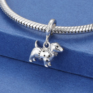 Star Sweater Dachshund Silver Charm Pendant-Dog Themed Jewellery-Dachshund, Jewellery, Pendant-P7601-7