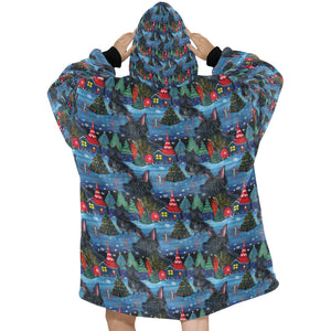 Starlight and Snowflakes Scottie Dog Christmas Blanket Hoodie-Blanket-Apparel, Blanket Hoodie, Blankets, Christmas, Dog Mom Gifts, Scottish Terrier-ONE SIZE-2