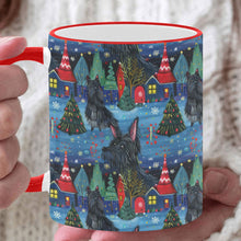 Load image into Gallery viewer, Starlight and Snowflakes Scottie Dog Christmas Coffee Mug-White4-ONE SIZE-1