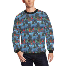 Load image into Gallery viewer, Starlight and Snowflakes Scottie Dog Christmas Fuzzy Sweatshirt for Men-Apparel-Apparel, Christmas, Dog Dad Gifts, Scottish Terrier, Sweatshirt-S-1