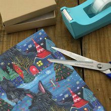 Load image into Gallery viewer, Starlight and Snowflakes Scottie Dog Christmas Gift Wrapping Paper - 2 Rolls-Christmas Ornament-Christmas,Scottish Terrier,Wrapping Paper-2