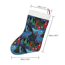 Load image into Gallery viewer, Starlight and Snowflakes Scottie Dog Christmas Stocking-Christmas Ornament-Christmas, Home Decor, Scottish Terrier-26X42CM-White2-4