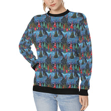 Load image into Gallery viewer, Starlight and Snowflakes Scottie Dog Christmas Sweatshirt for Women-Apparel-Apparel, Christmas, Dog Mom Gifts, Scottish Terrier, Sweatshirt-S-1