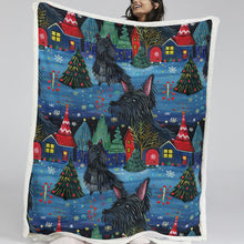 Load image into Gallery viewer, Starlight and Snowflakes Scottie Dog Soft Warm Christmas Blanket-Blanket-Blankets, Christmas, Dog Dad Gifts, Dog Mom Gifts, Home Decor, Scottish Terrier-11